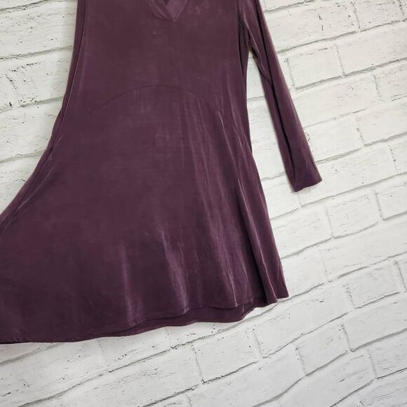 Anthropologie Dolan Left Coast Collection Plum Women's Plunging Swing Dress Sz M - Picture 10 of 13